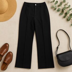 Black Straight-Leg Trousers 🖤 Chic Minimalist